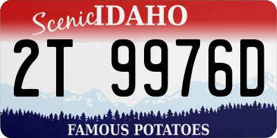 ID license plate 2T9976D