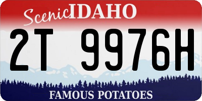 ID license plate 2T9976H