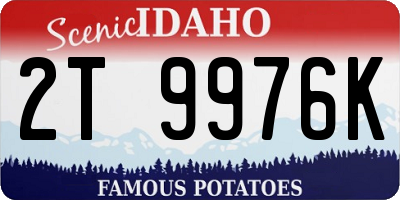 ID license plate 2T9976K