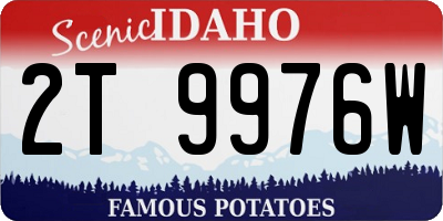 ID license plate 2T9976W