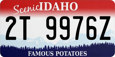 ID license plate 2T9976Z