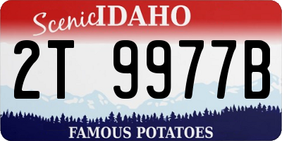 ID license plate 2T9977B