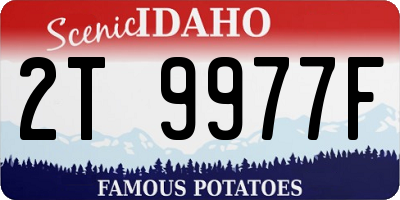 ID license plate 2T9977F