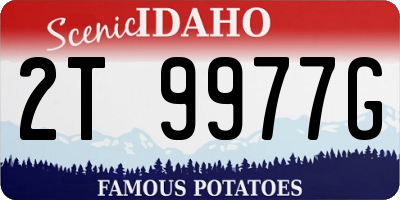 ID license plate 2T9977G