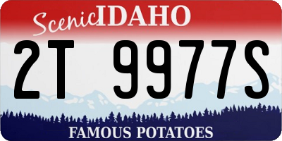 ID license plate 2T9977S