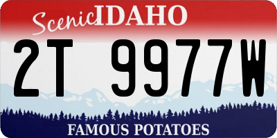 ID license plate 2T9977W