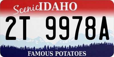 ID license plate 2T9978A