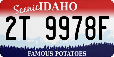 ID license plate 2T9978F