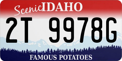 ID license plate 2T9978G