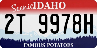 ID license plate 2T9978H