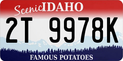 ID license plate 2T9978K