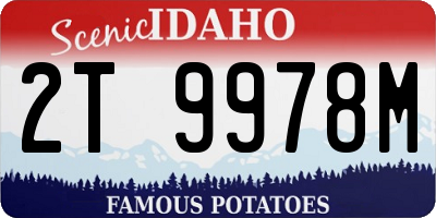 ID license plate 2T9978M