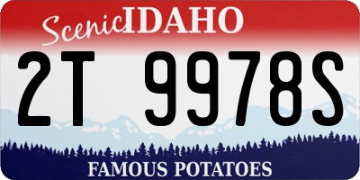 ID license plate 2T9978S