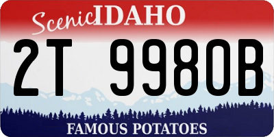 ID license plate 2T9980B