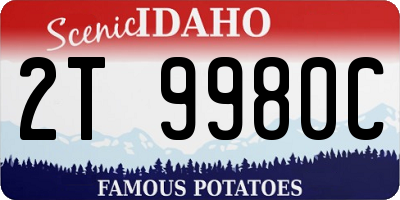 ID license plate 2T9980C