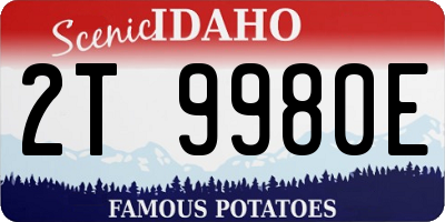 ID license plate 2T9980E