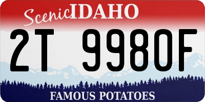 ID license plate 2T9980F