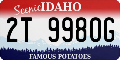 ID license plate 2T9980G