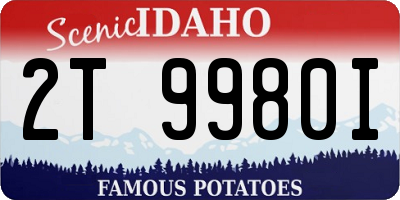 ID license plate 2T9980I