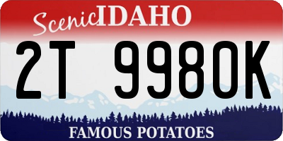 ID license plate 2T9980K