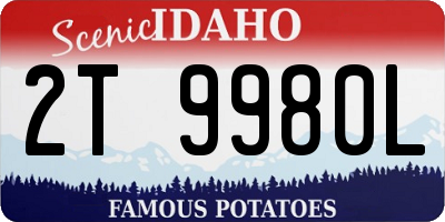 ID license plate 2T9980L