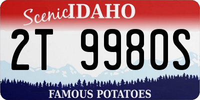 ID license plate 2T9980S