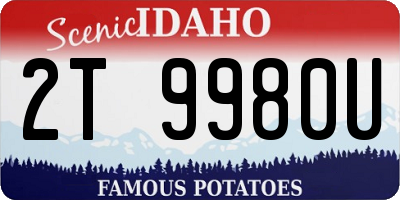 ID license plate 2T9980U