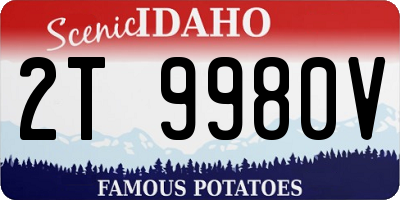 ID license plate 2T9980V