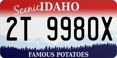 ID license plate 2T9980X