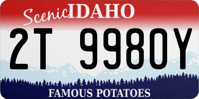 ID license plate 2T9980Y