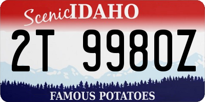 ID license plate 2T9980Z