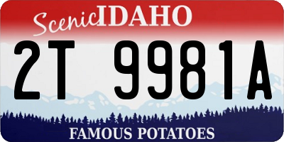 ID license plate 2T9981A