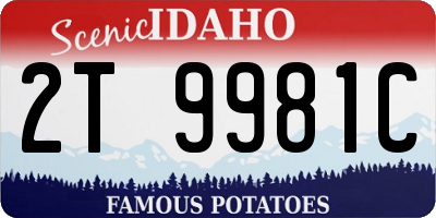 ID license plate 2T9981C