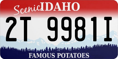 ID license plate 2T9981I