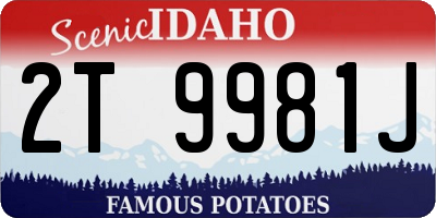 ID license plate 2T9981J