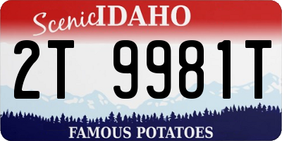 ID license plate 2T9981T