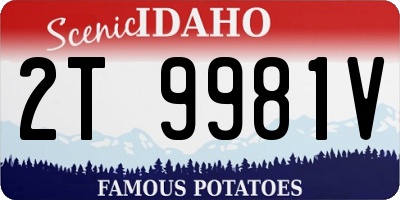 ID license plate 2T9981V