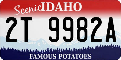 ID license plate 2T9982A