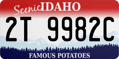 ID license plate 2T9982C