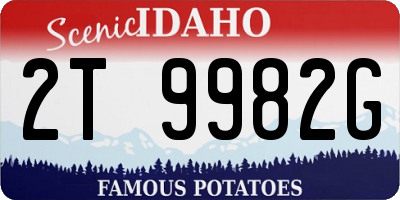 ID license plate 2T9982G