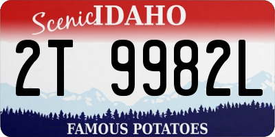 ID license plate 2T9982L