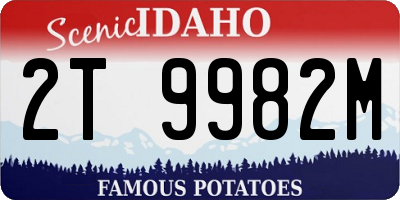 ID license plate 2T9982M