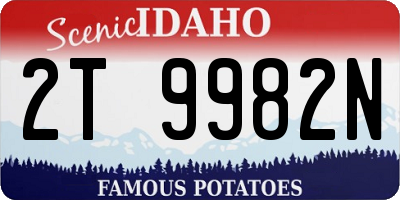 ID license plate 2T9982N