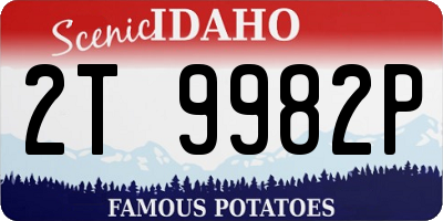 ID license plate 2T9982P