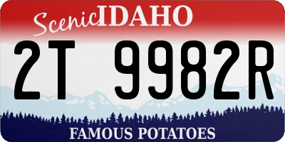 ID license plate 2T9982R