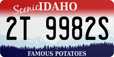 ID license plate 2T9982S