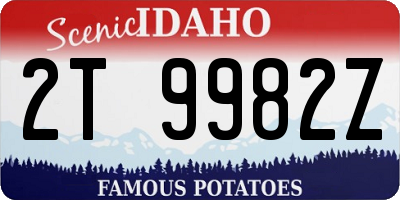 ID license plate 2T9982Z