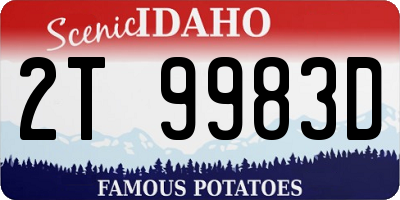 ID license plate 2T9983D