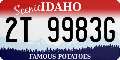 ID license plate 2T9983G