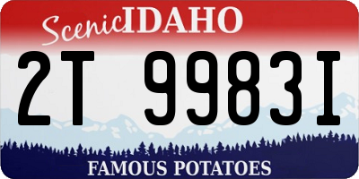 ID license plate 2T9983I